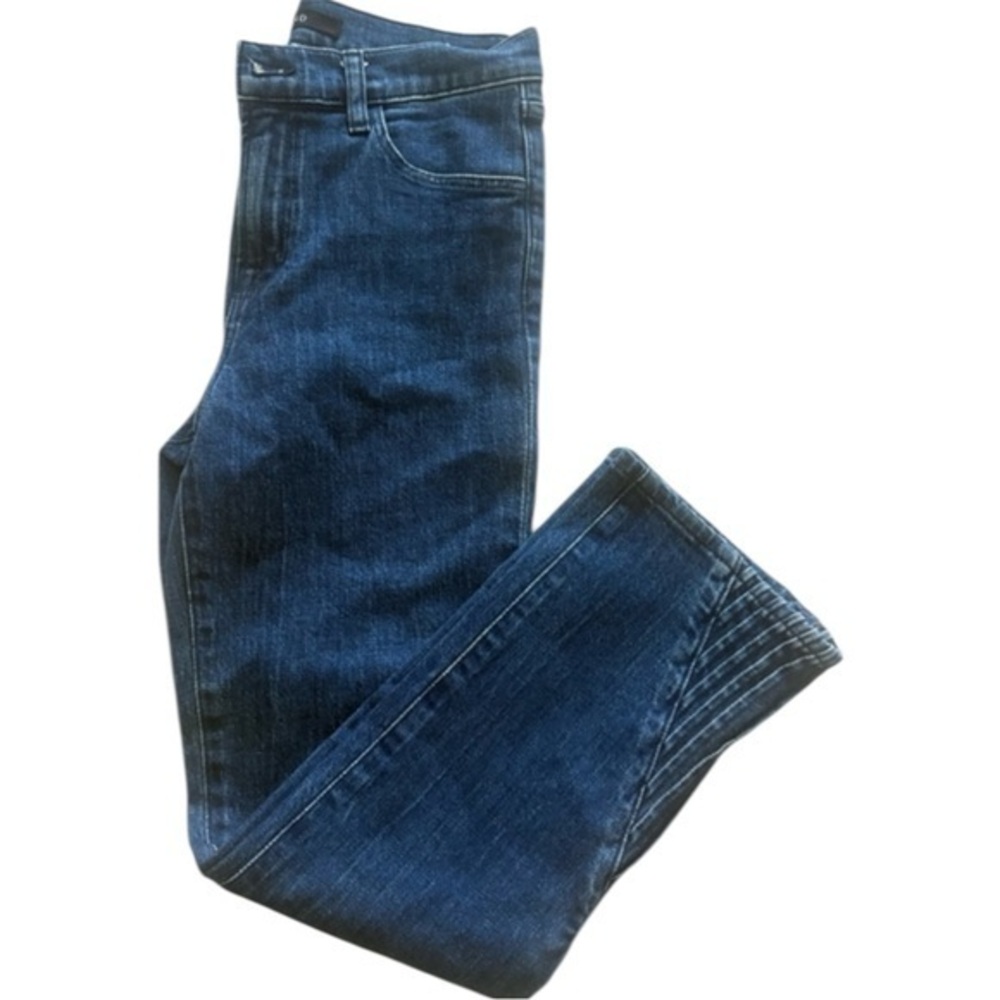 J Brand Ruby High Rise Crop Jeans Blue Pleated Ankle Detail Denim 26